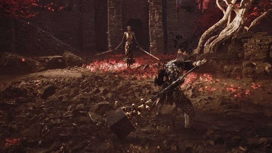 Combat encounter showing weapon strike effects